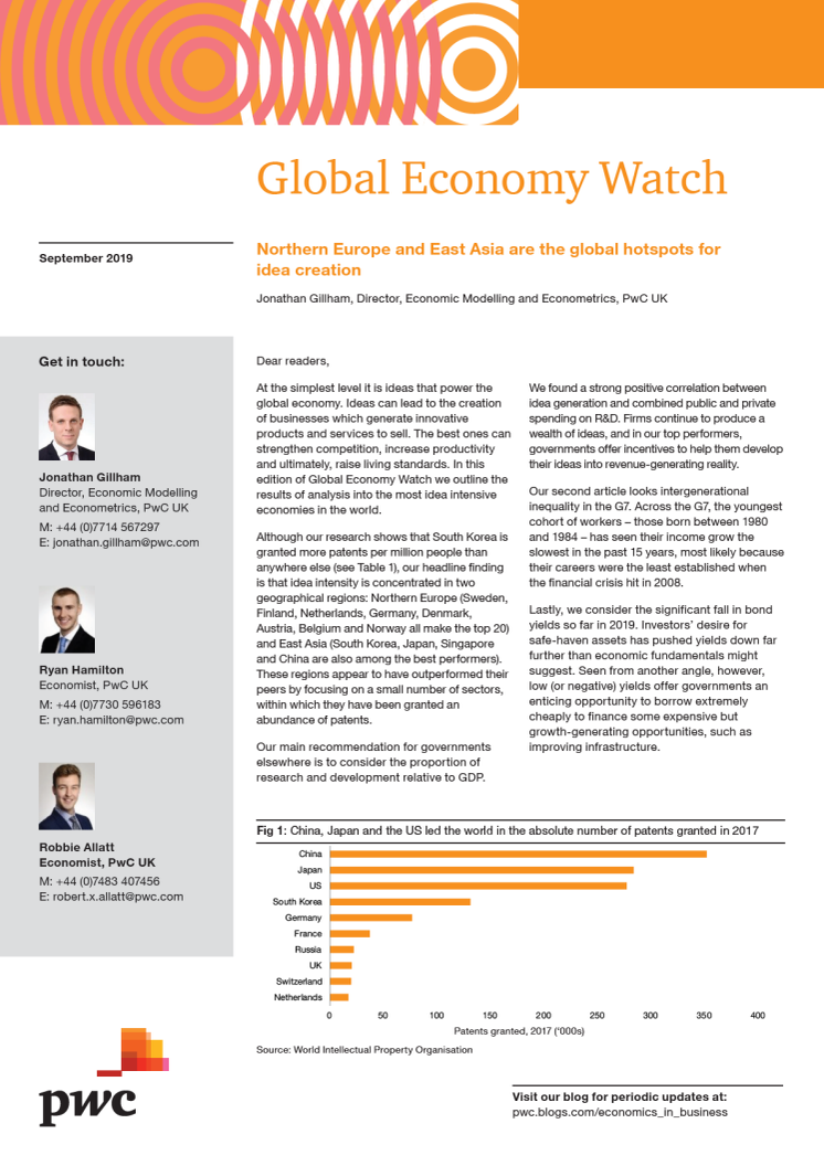 Global Economy Watch - September 2019