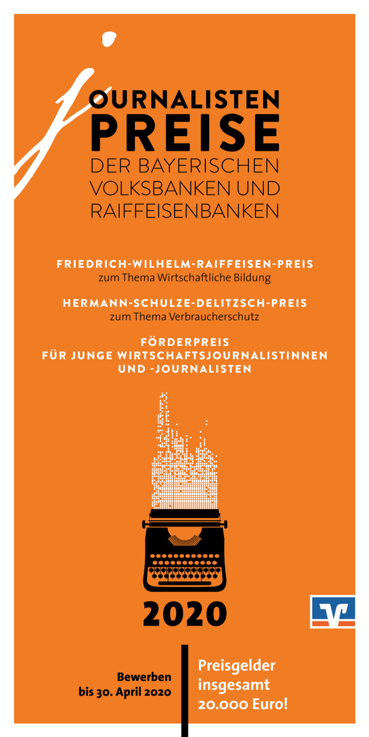 Flyer: Journalistenpreise der bayerischen Volksbanken und Raiffeisenbanken