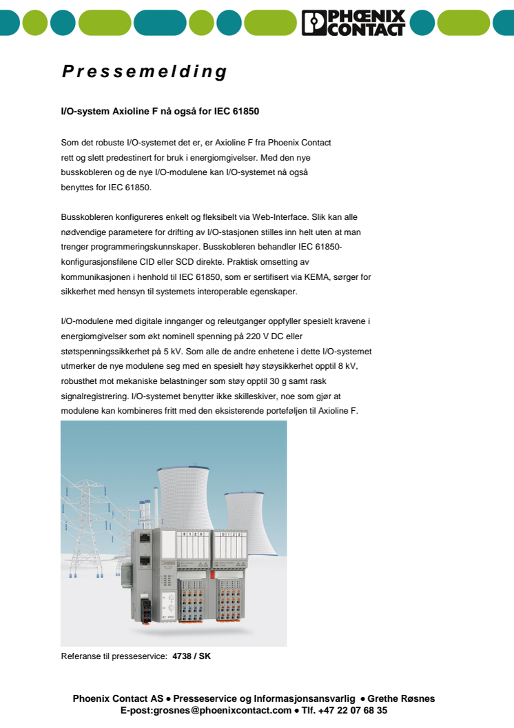 I/O-system Axioline F nå også for IEC 61850