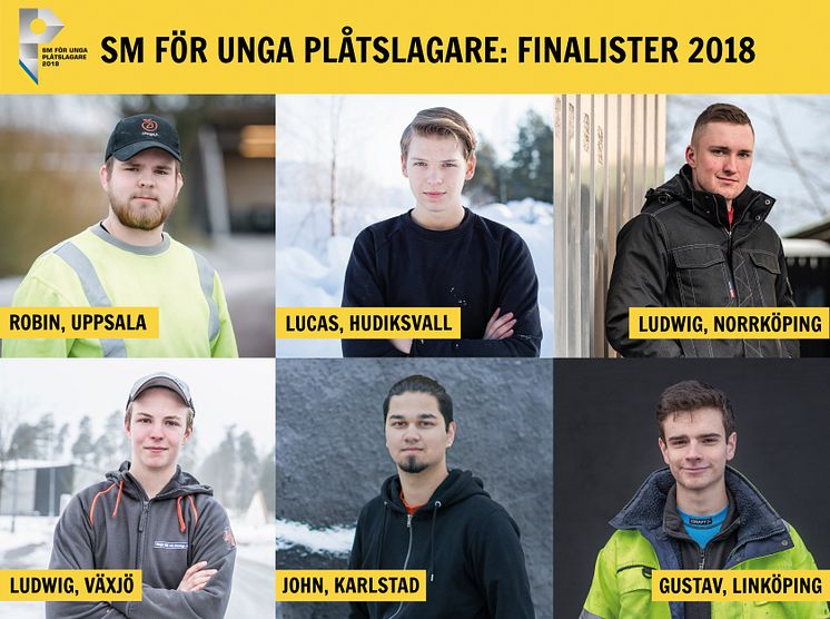 Årets finalister i SM för unga plåtslagare 2018