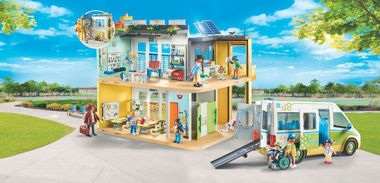 Große Schule und Schulbus (71327+71329) von PLAYMOBIL