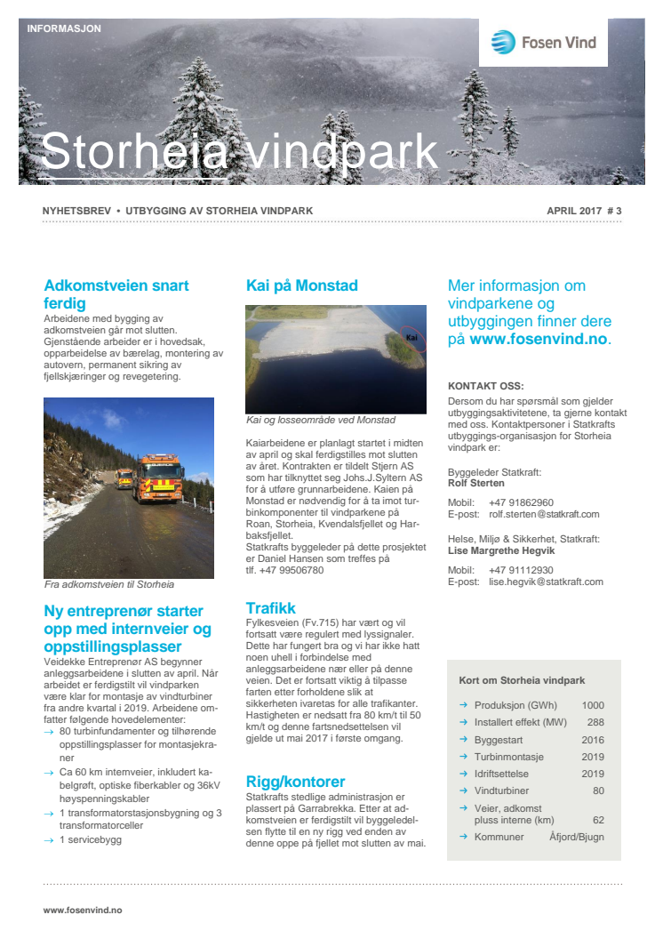 Nyhetsbrev Storheia vindpark #3