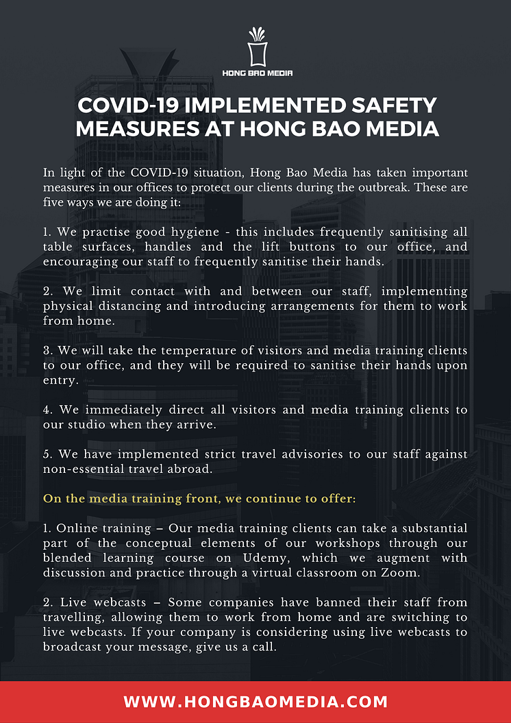 Hong Bao Media - COVID-19 Measures