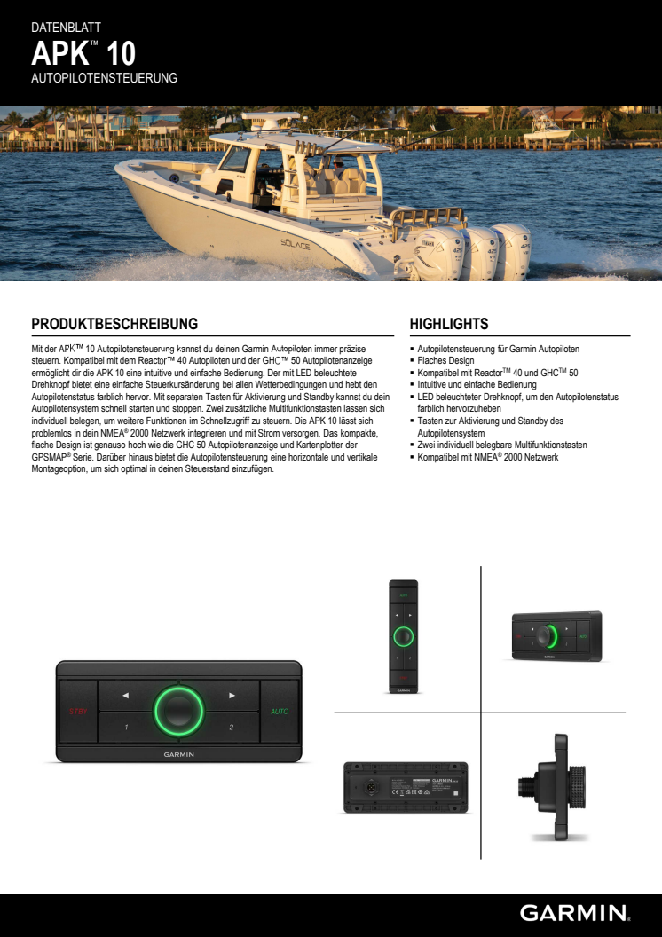 Datenblatt Garmin APK 10