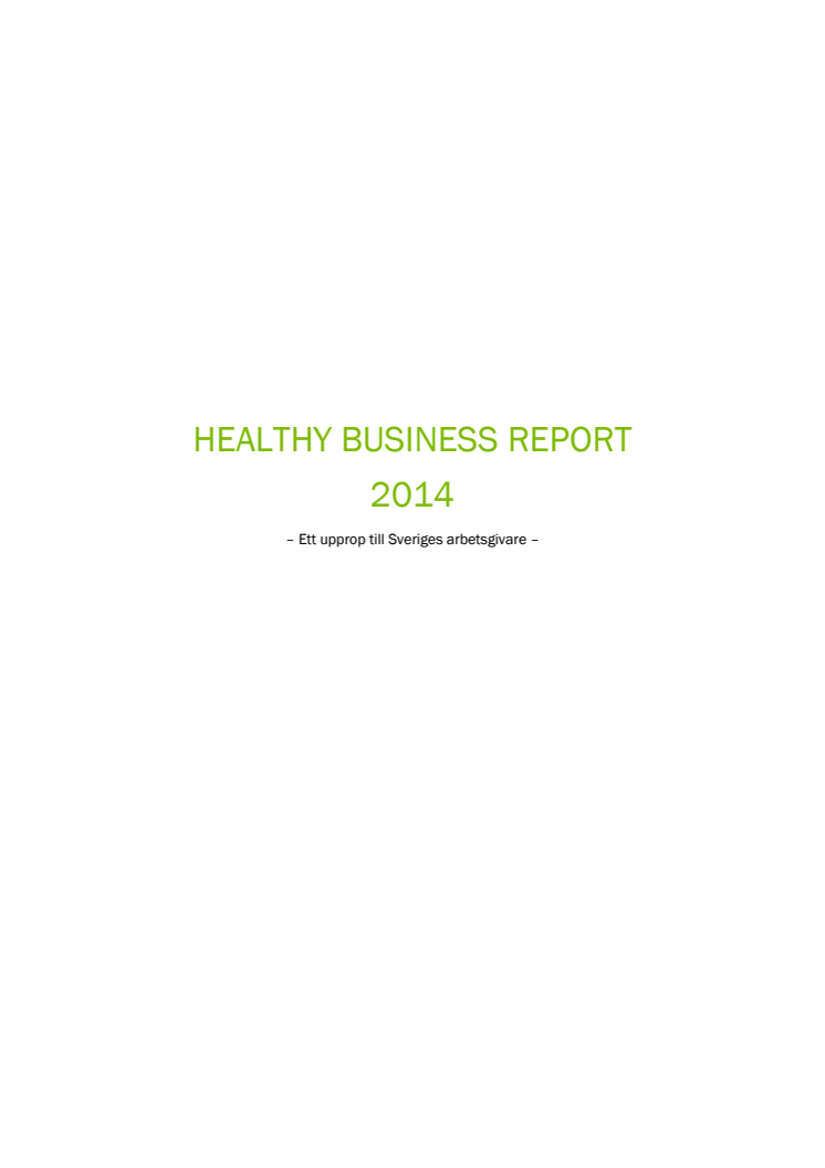 Healthy Business Report 2014