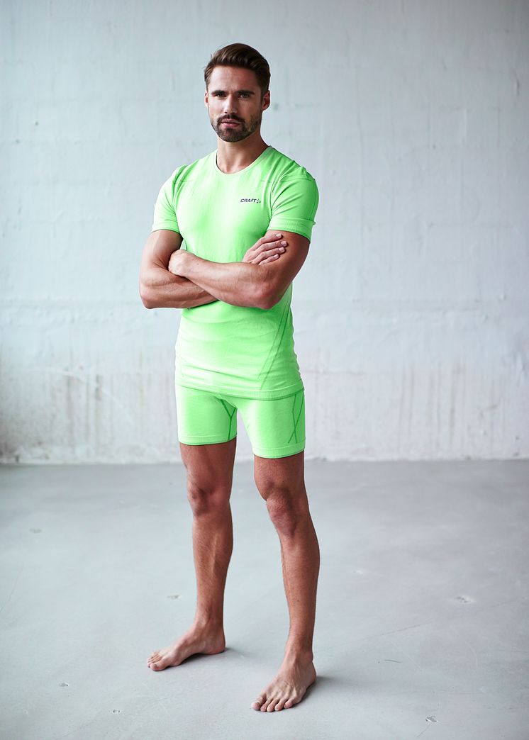 Active Comfort round neck short sleeve and boxers - Color: Gecko 