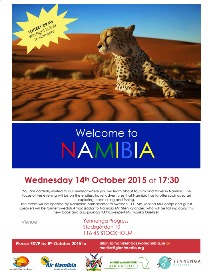 Invitation to evening about Namibia