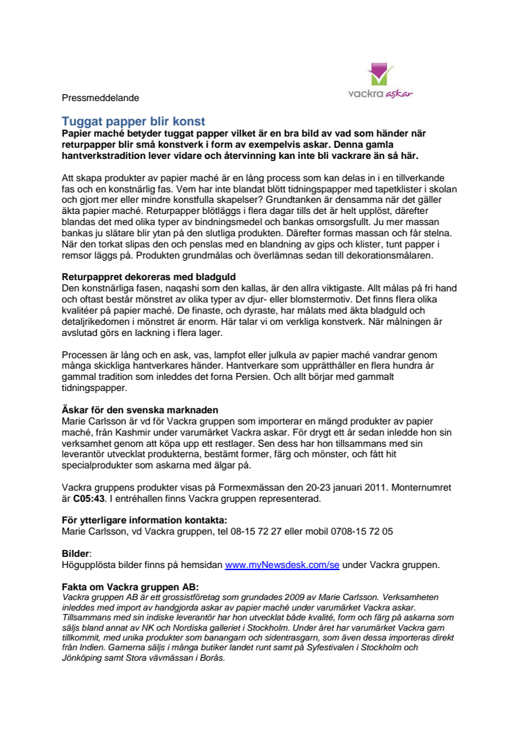 Tuggat papper blir konst
