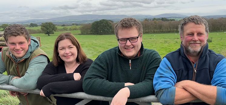 Sarah Kyle with her family on their family-run farm