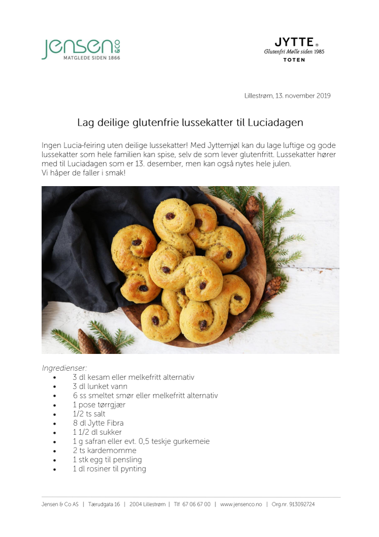 Lag deilige glutenfrie lussekatter til Luciadagen