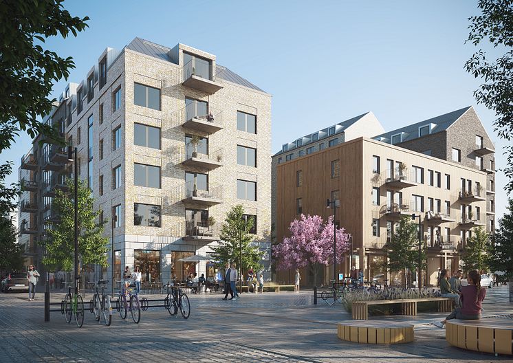 Liljewalls förslag på bostäder i GoCo Health Innovation City för Balder. 