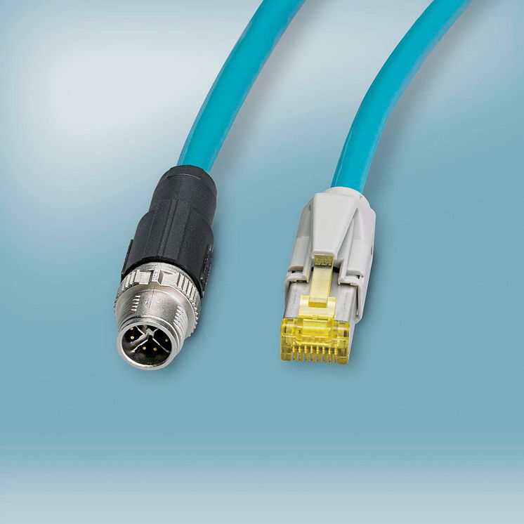 M12-Cat6A-kontakter för Industrial-Ethernet upp till 10 Gbit/s