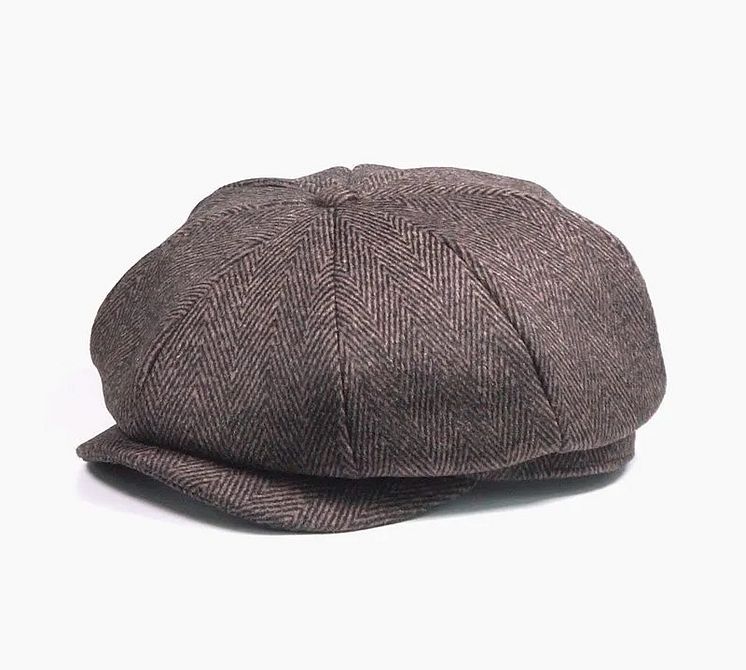Glinder brun  fiskben flat cap.jpg