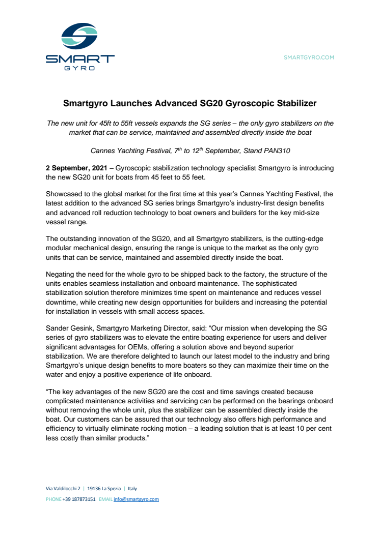 2 September 2021 - Smartgyro Launches Advanced SG20 Gyroscopic Stabilizer.pdf