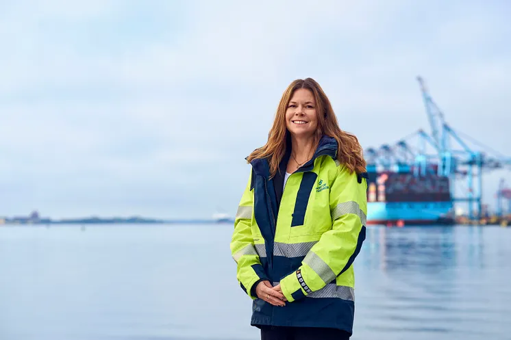 Elin Dörrheide, Project Manager for quay reinforcement within Skandia Gateway at the Port of Gothenburg.