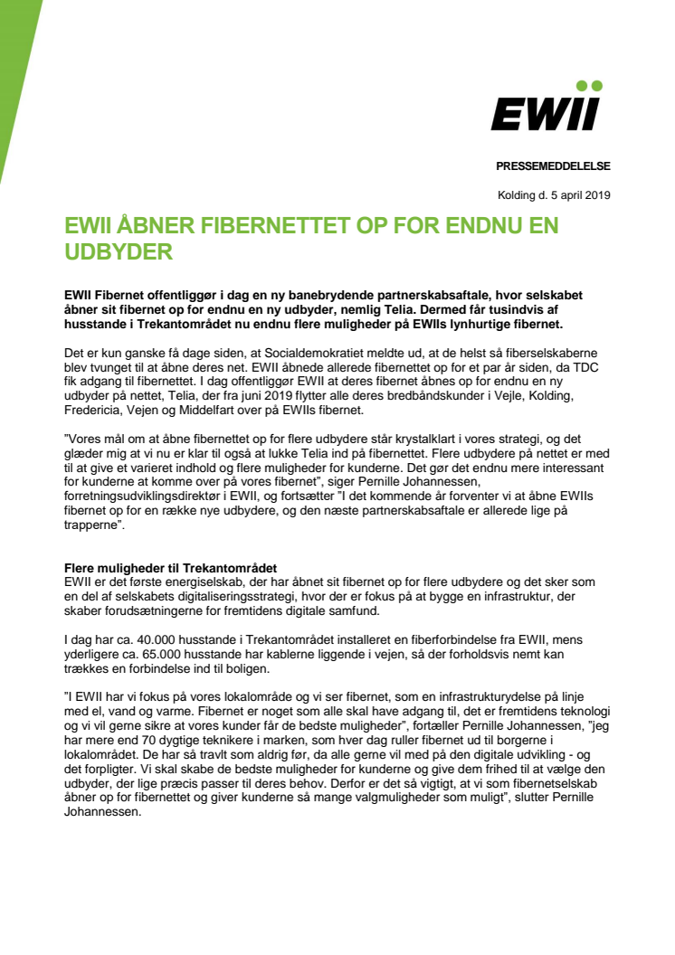 EWII åbner fibernettet op for endnu en udbyder