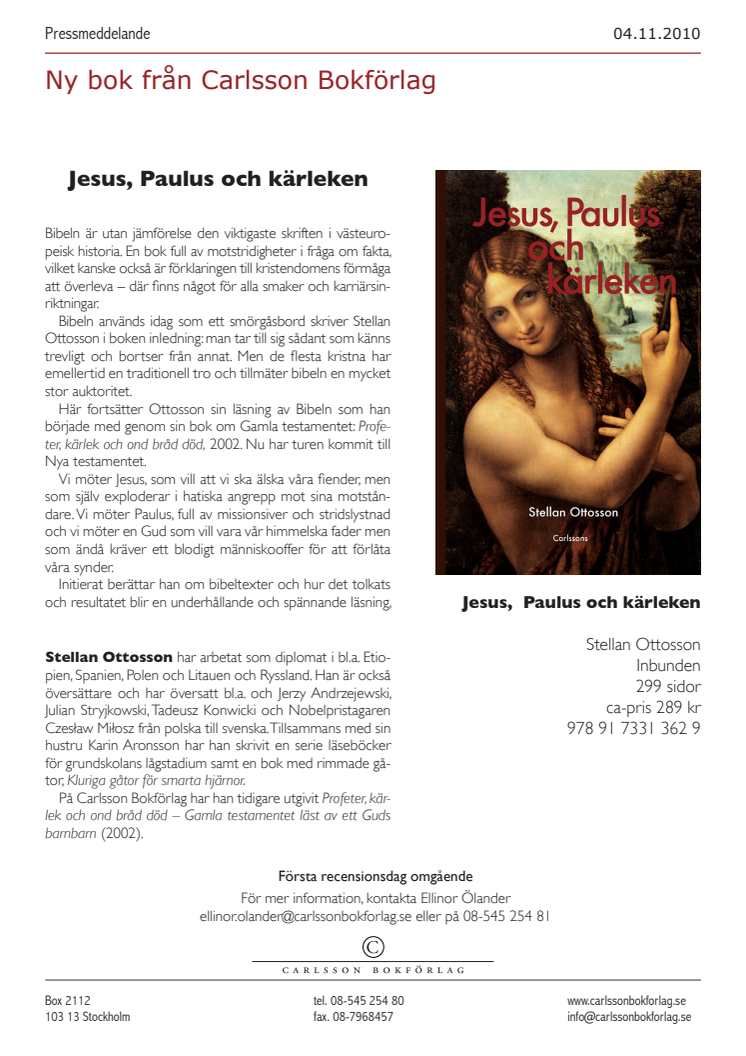 Ny bok: Jesus, Paulus och kärleken