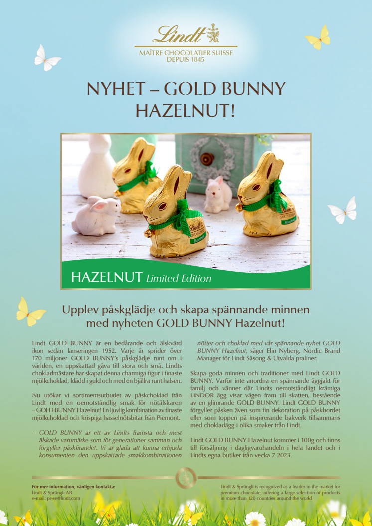 NYHET! Lindt GOLD BUNNY Hazelnut