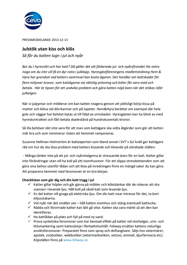 Julstök utan kiss och klös  