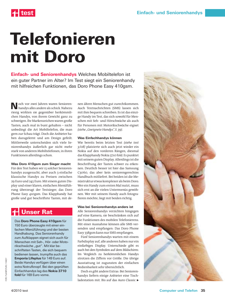 Best in Germany: Doro PhoneEasy 410gsm best phone for elderly