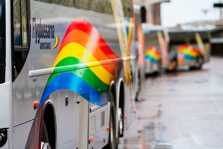 Flygbussar i rad på Cityterminalen