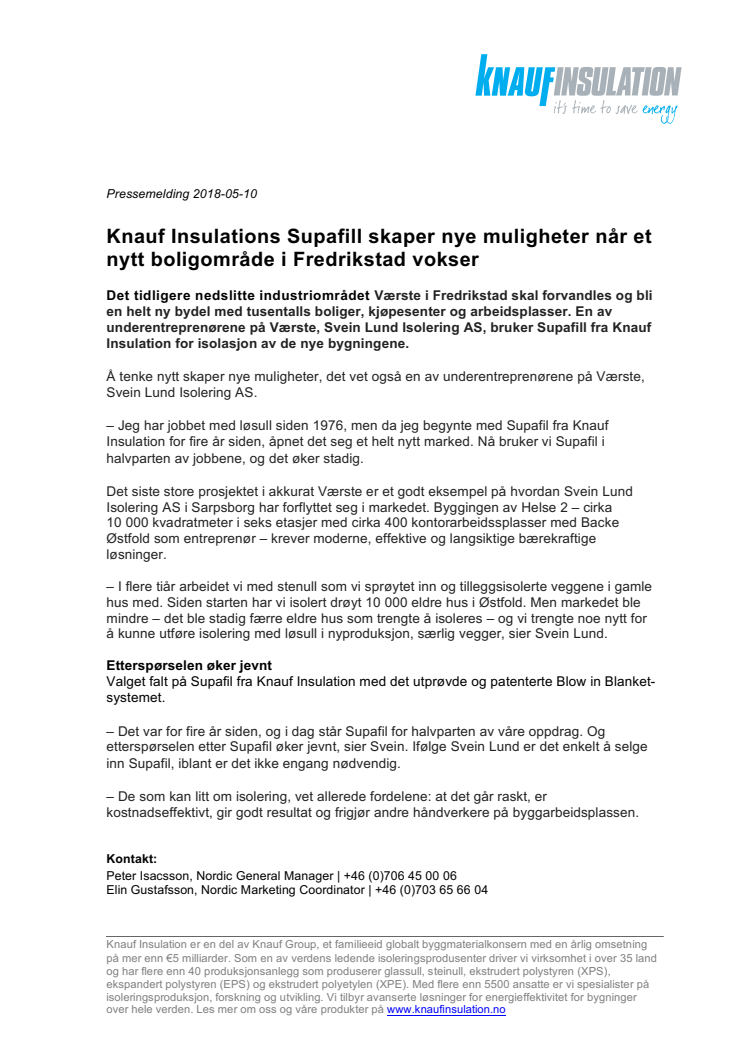 Knauf Insulations Supafill skaper nye muligheter når et nytt boligområde i Fredrikstad vokser