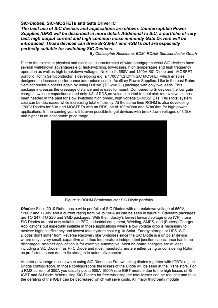 SiC-Diodes, SiC-MOSFETs and Gate Driver IC