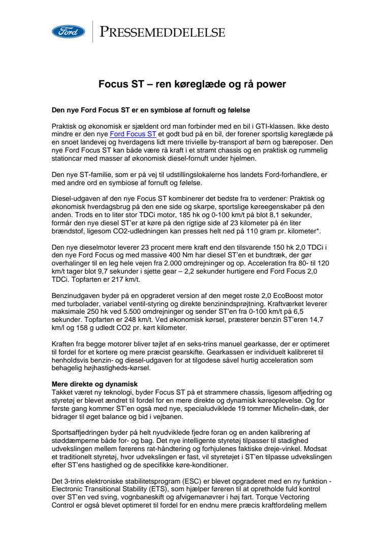 Focus ST – ren køreglæde og rå power