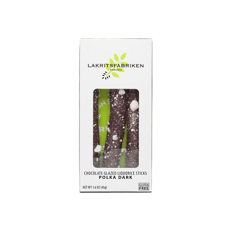 Lakritsfabriken Mini Liquorice Sticks Polka Dark Chocolate, 45 gram
