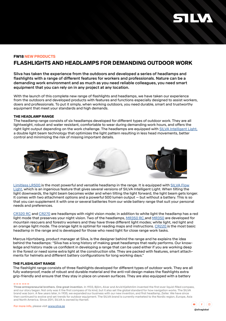 Flashlights and headlamps for demanding outdoor work
