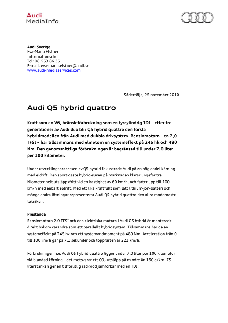 Audi Q5 hybrid quattro 