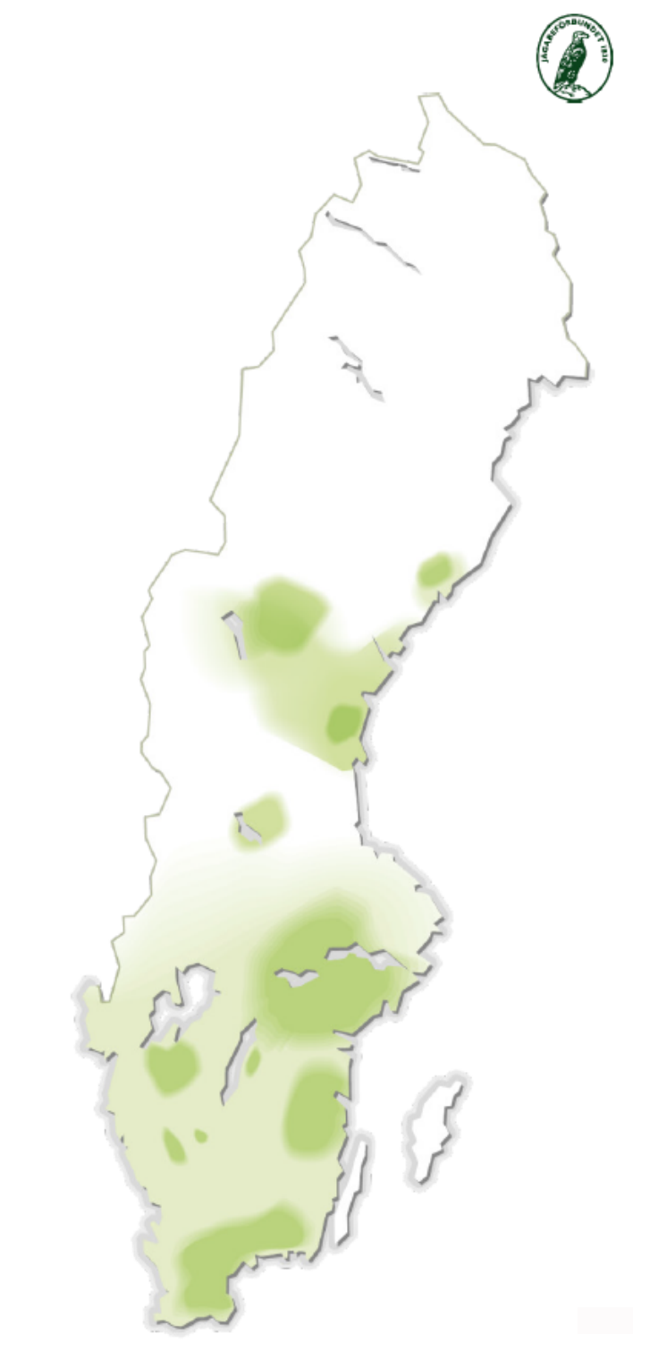 karta över var kronhjort finns i landet