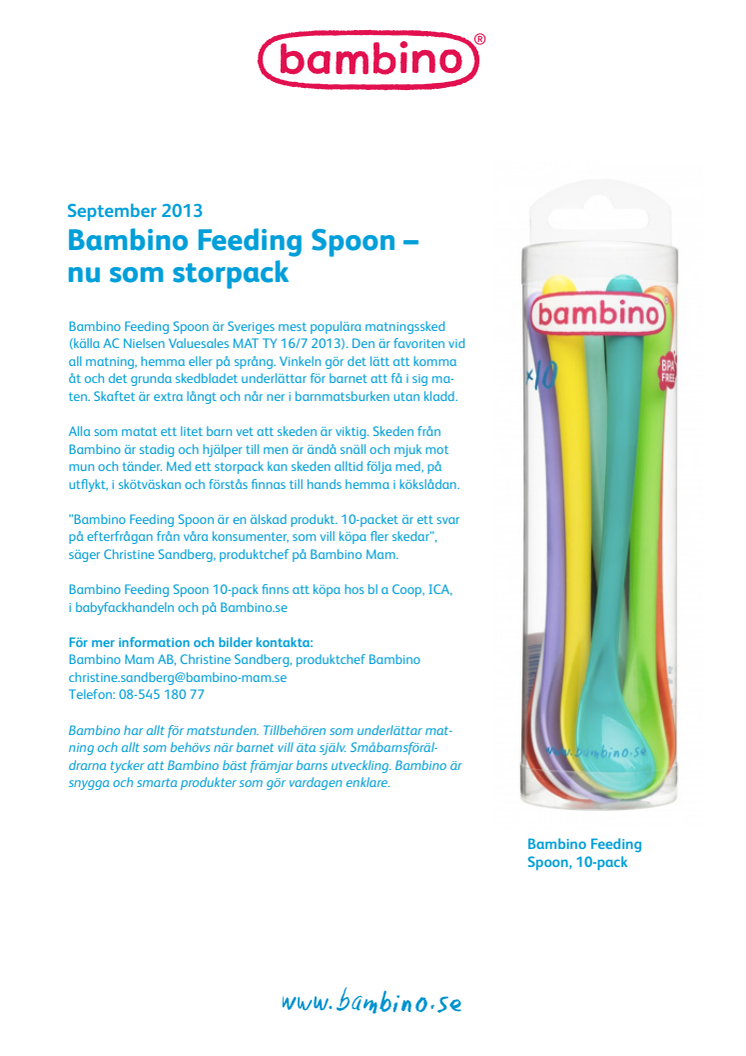 Bambino Feeding Spoon – nu som storpack