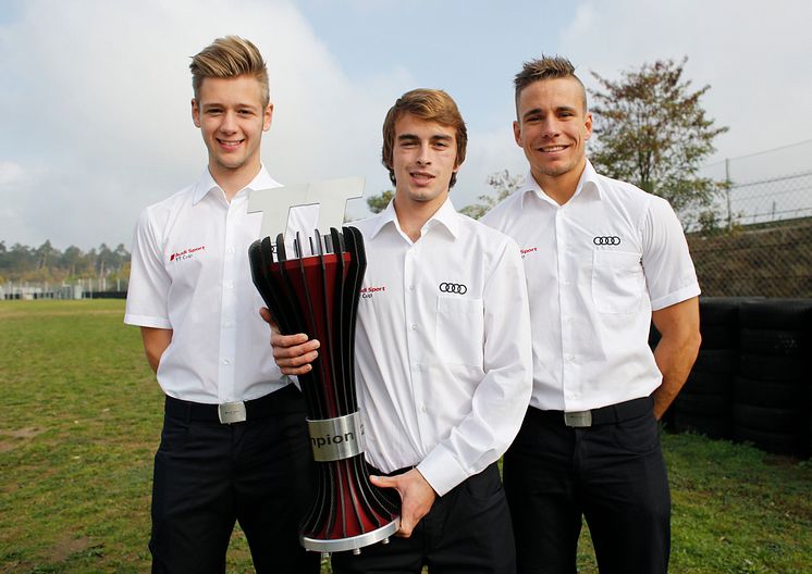 Audi Sport TT Cup 2015 endelig stilling - Dennis Marschall (D) nr 3, Jan Kisiel (PL) nr 1, Nicolaj Møller Madsen (DK) nr 2