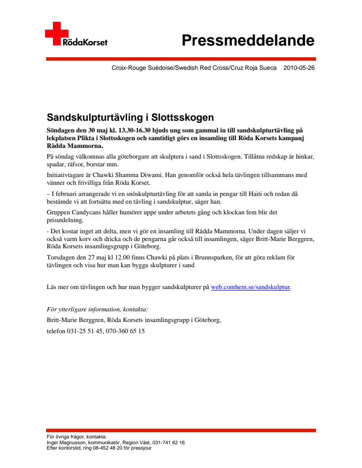 Sandskulpturtävling i Slottsskogen