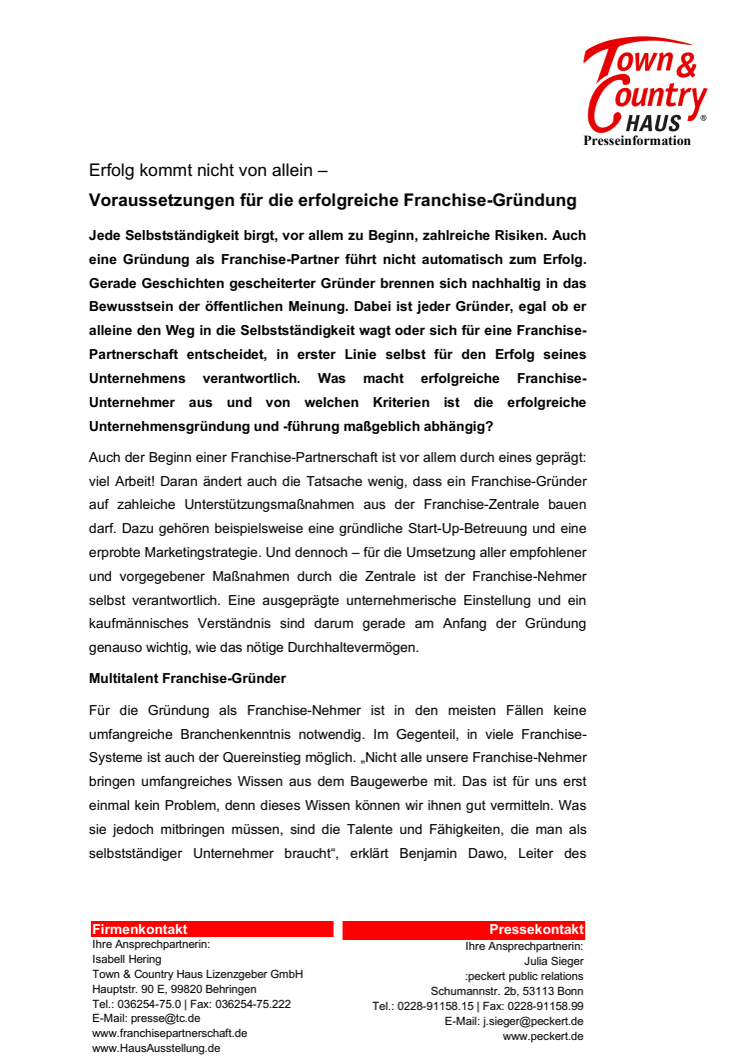 Erfolg kommt nicht von allein – Voraussetzungen für die erfolgreiche Franchise-Gründung