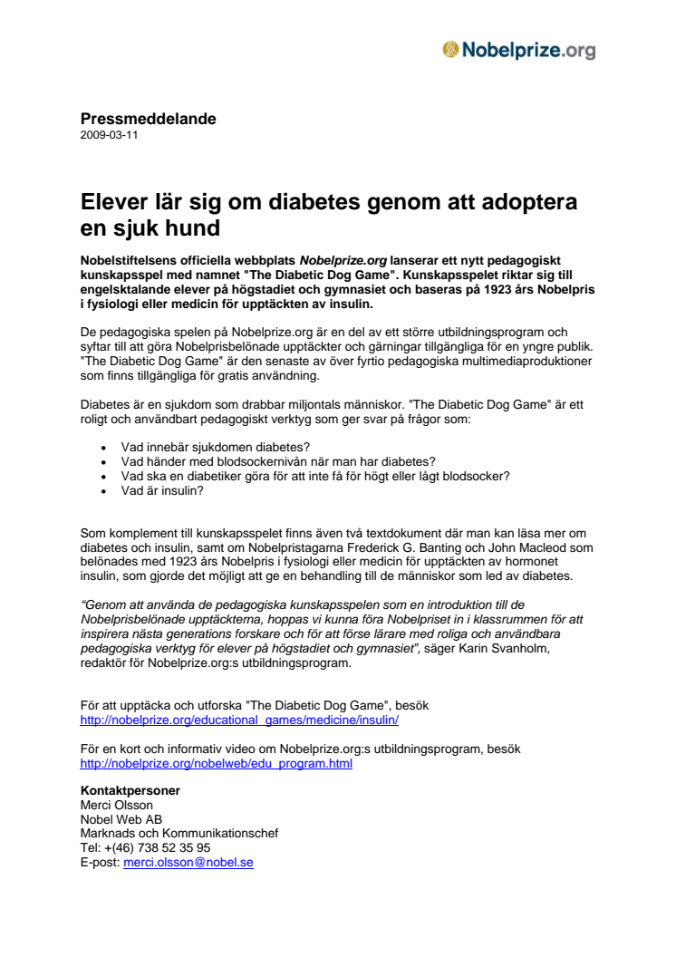 Elever lär sig om diabetes genom att adoptera en sjuk hund