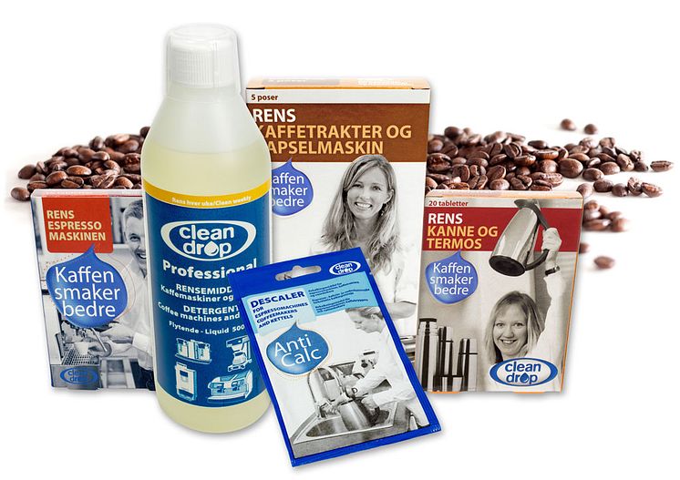 Clean Drop rensemiddel espresso - trakter - kanne - descaler - professional