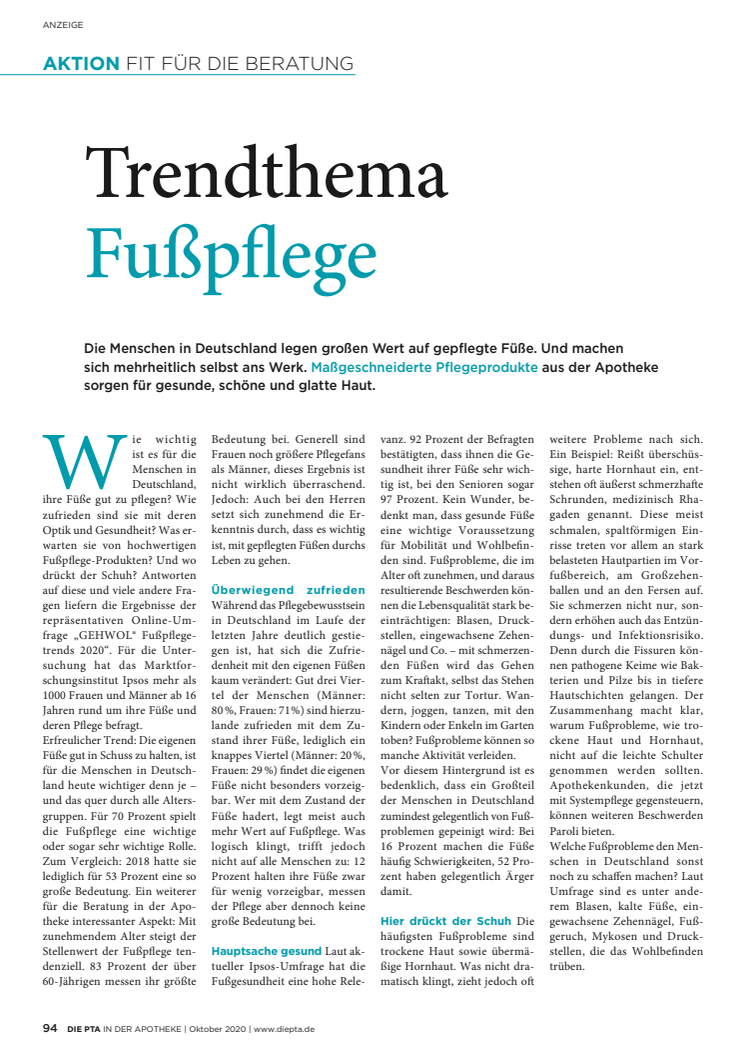 Trendthema Fußpflege