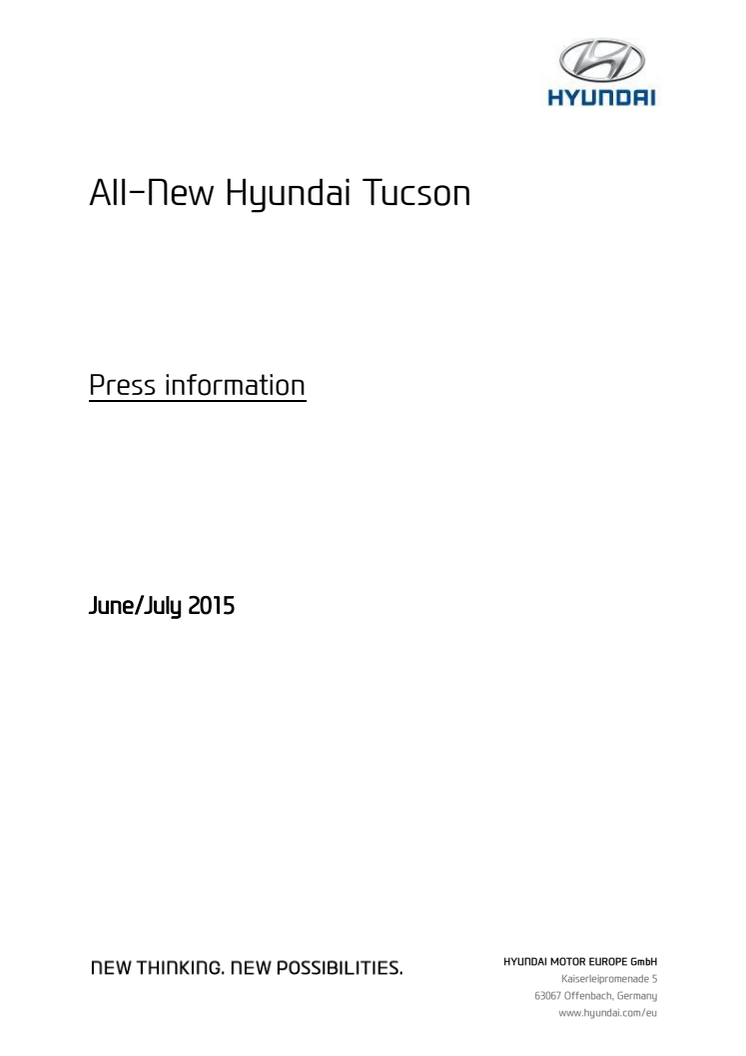 Nya Tucson teknisk information