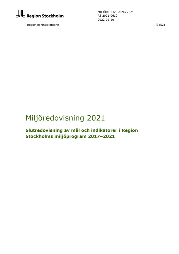 miljöredovisning 2021