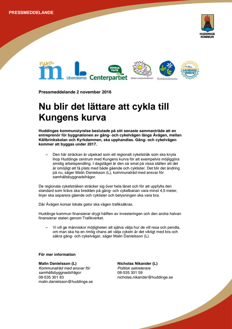 Nu blir det lättare att cykla till Kungens kurva