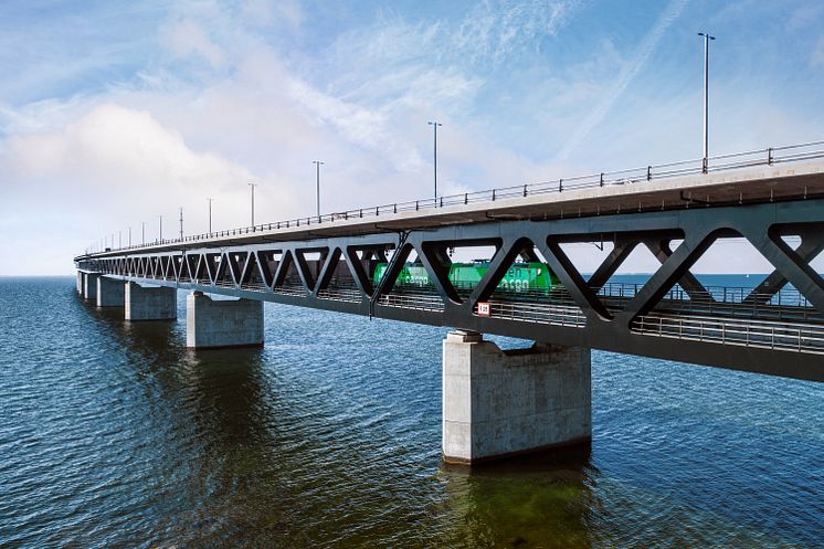 Green Cargo på Öresundsbron Foto Apelöga Christian Andersson juni 2023