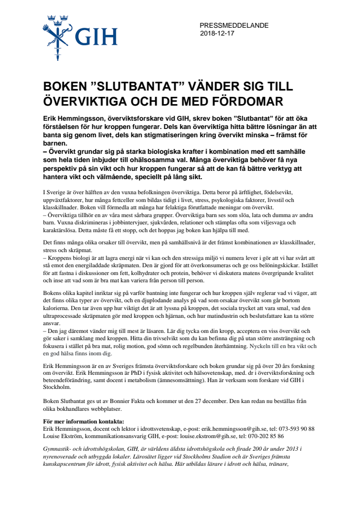 Boken ”Slutbantat” vänder sig till överviktiga och de med fördomar