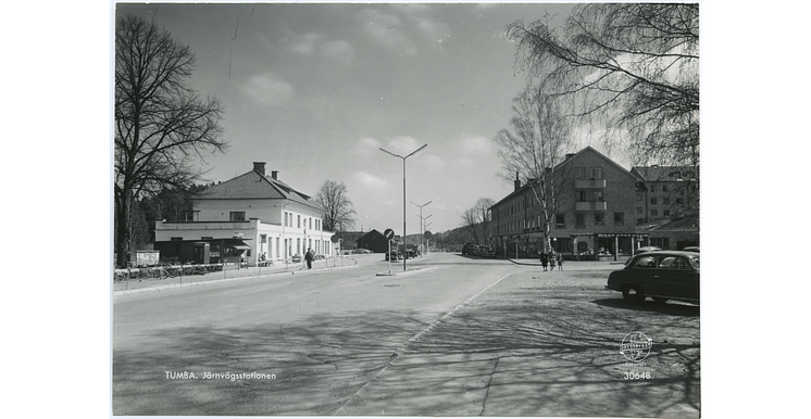 Tumba gamla station, ca 1950