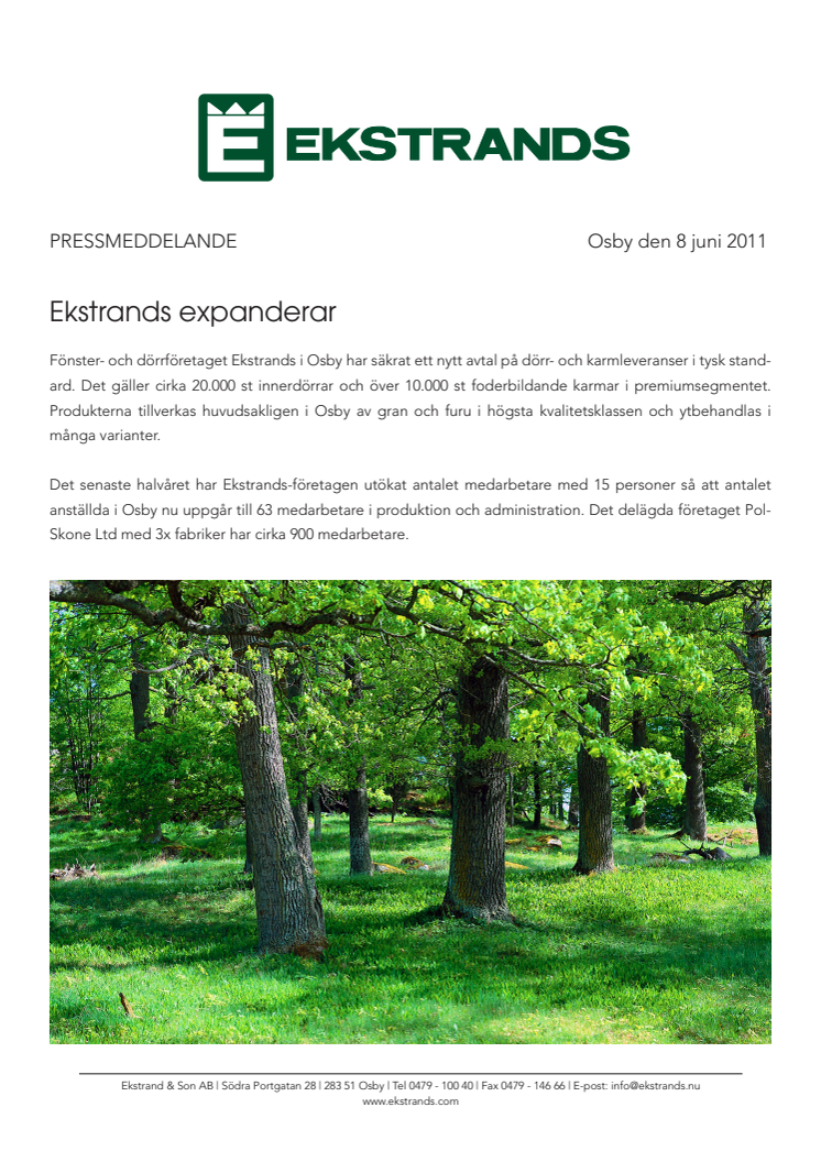 Ekstrands expanderar