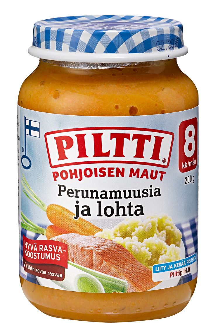 Piltti Pohjoisen Maut: Perunamuusia ja lohta, 8kk