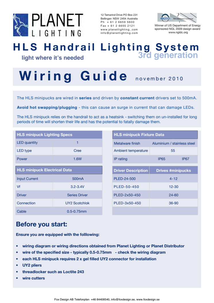 Installationsanvisning HLS ledstångsbelysning.