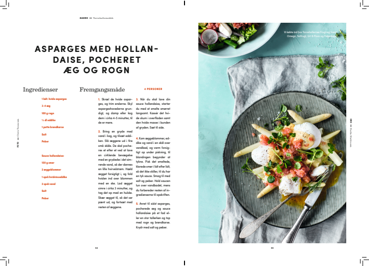 Opskrift: Asparges med hollandaise, pocheret æg og rogn