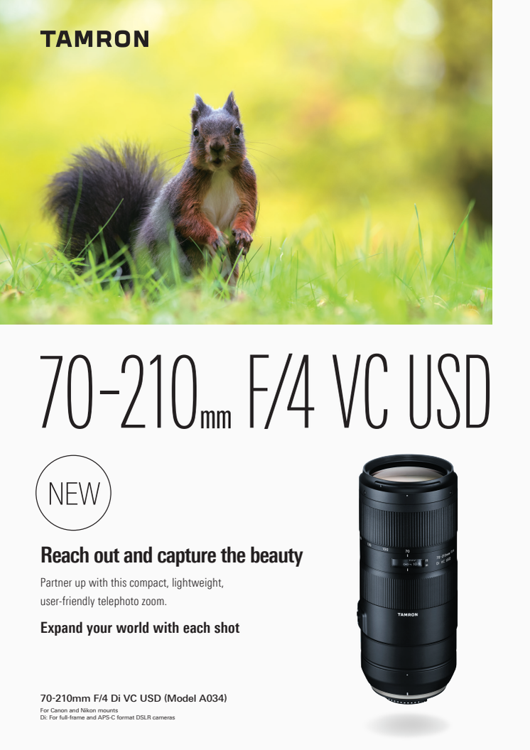 Tamron 70-210mm f4 Di VC USD Leaflet